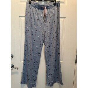 Honeydew Intimates Blue Martini Cocktail Print Pajama Pants Size Large